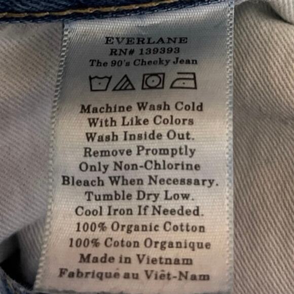 Everlane 90's Cheeky Blue Wash Straight Leg High Waist Crop Ankle Denim Jeans 25 - Picture 5 of 5